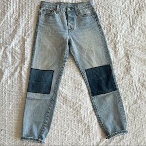Levis Wedgies Jeans with knee patches